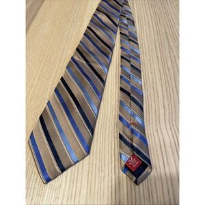 Men's Chaps Neck Tie Gold Blue Stripes